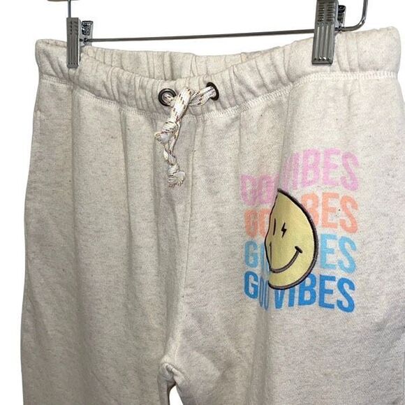 Vintage Havana Pull on drawstring waist Good Vibes Smiley Face Sweatpants Medium - Picture 2 of 7